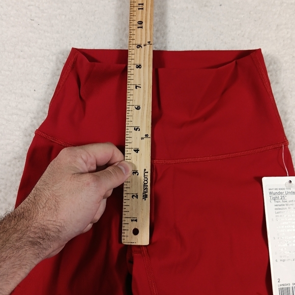 Lululemon Leggings Womens 2 Red Lunar New Year Wunder Under 25” Tiger Stripe NWT - Picture 9 of 12